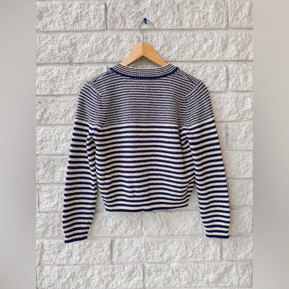 NWT $448 Frame Compact Stripe Cardigan - Picture 6 of 7
